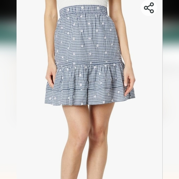 Madewell Embroidered Tiered Pull-On Mini Skirt. Plus 1x - Picture 9 of 10